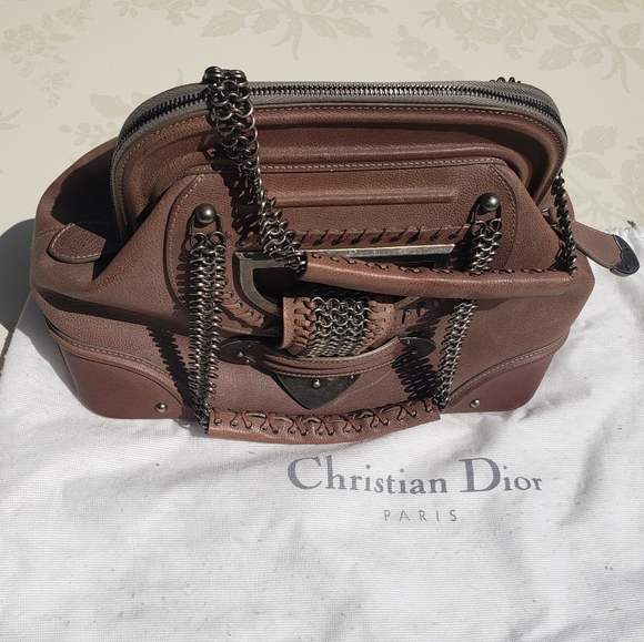 Christian Dior Brown Leather Jeanne Med Frame Bag - Picture 2 of 16
